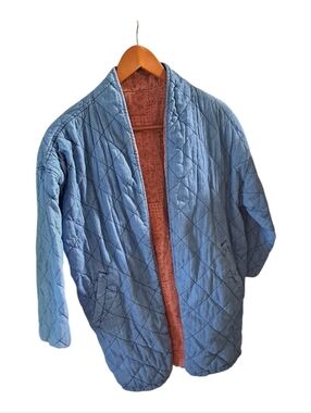 Denim Quilted Barn Jacket Reversible Handmade